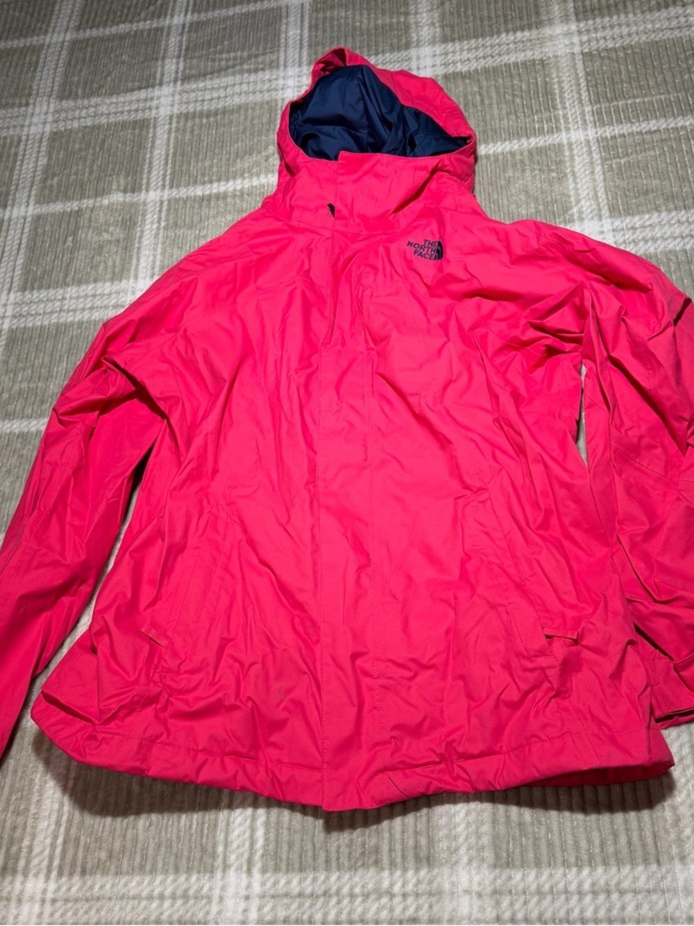 The North Face Girls' Hot Pink and Navy Hooded Jacket